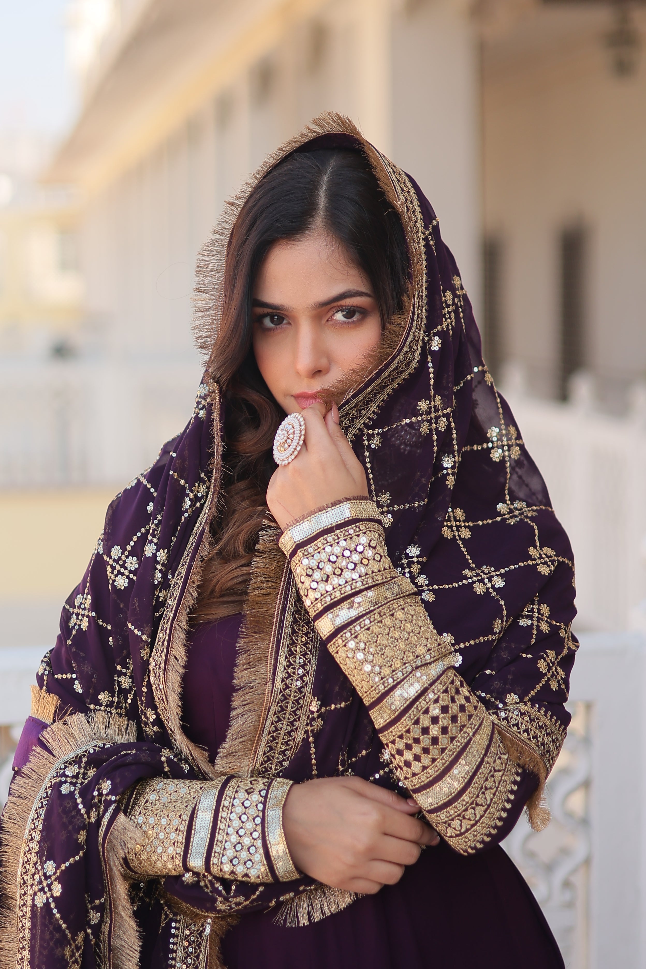 Faux Blooming Gown with Dupatta With Attractive Embroidered Sequins