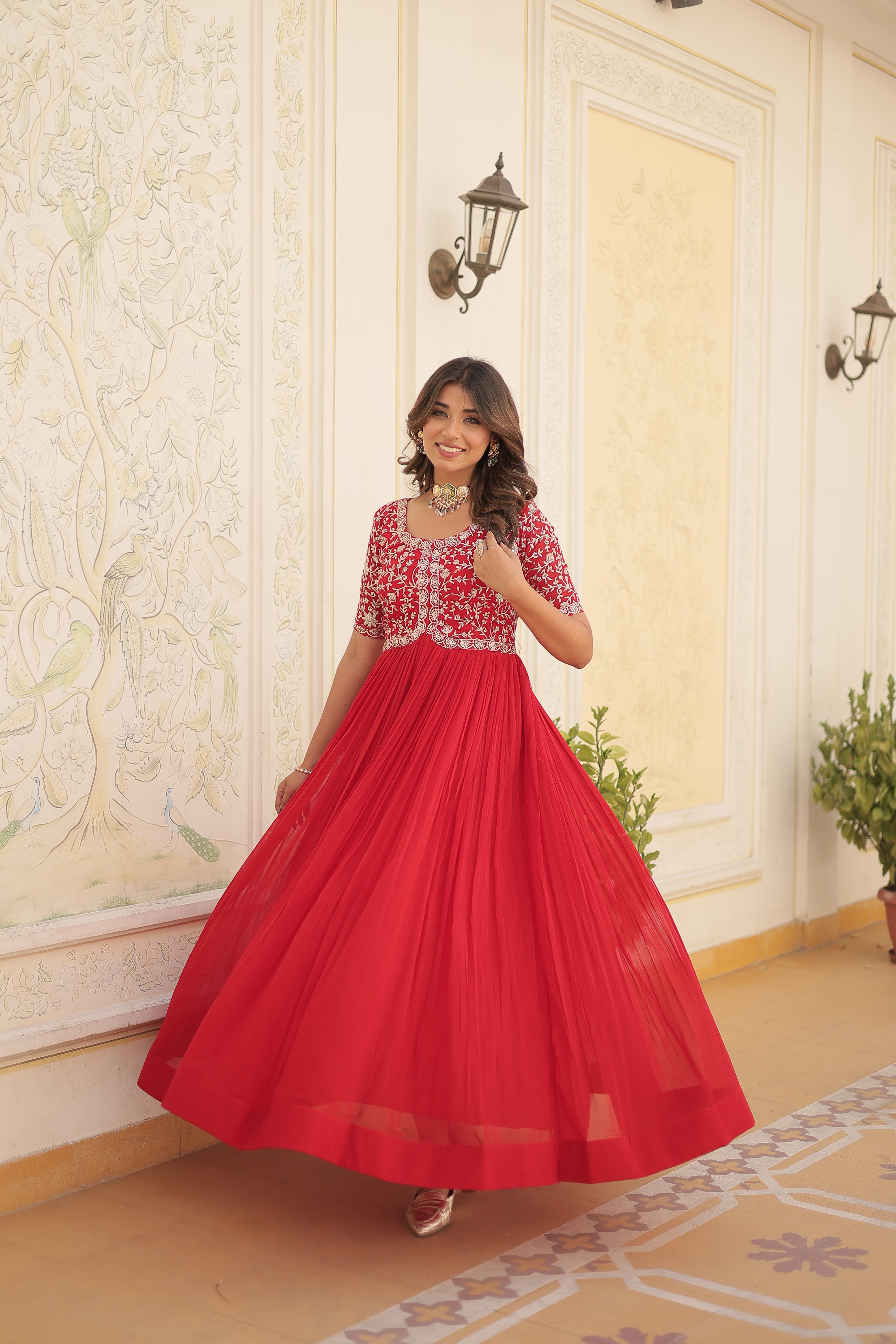 Designer Embroidered Floor-Length Gowns