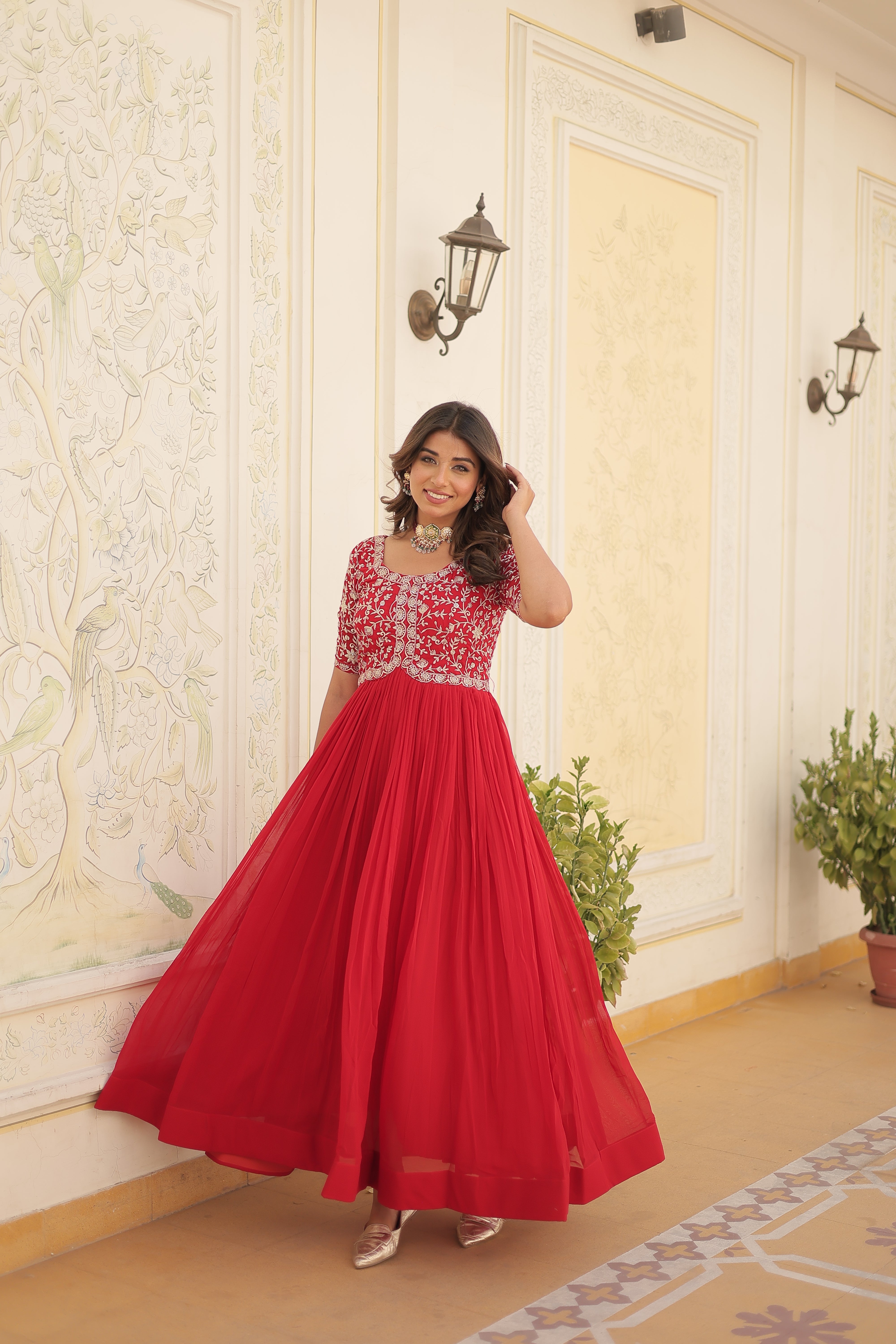 Designer Embroidered Floor-Length Gowns