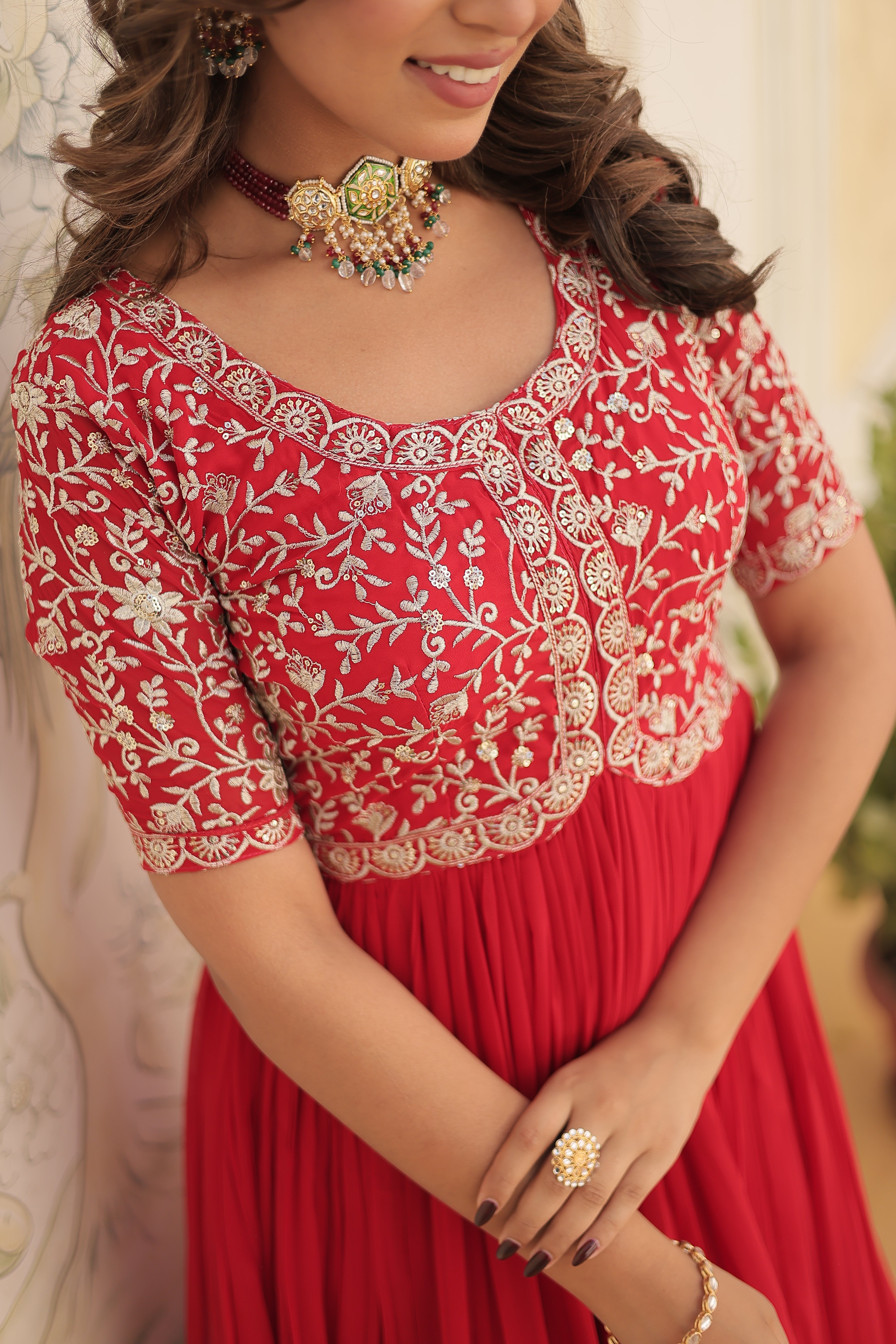 Designer Embroidered Floor-Length Gowns