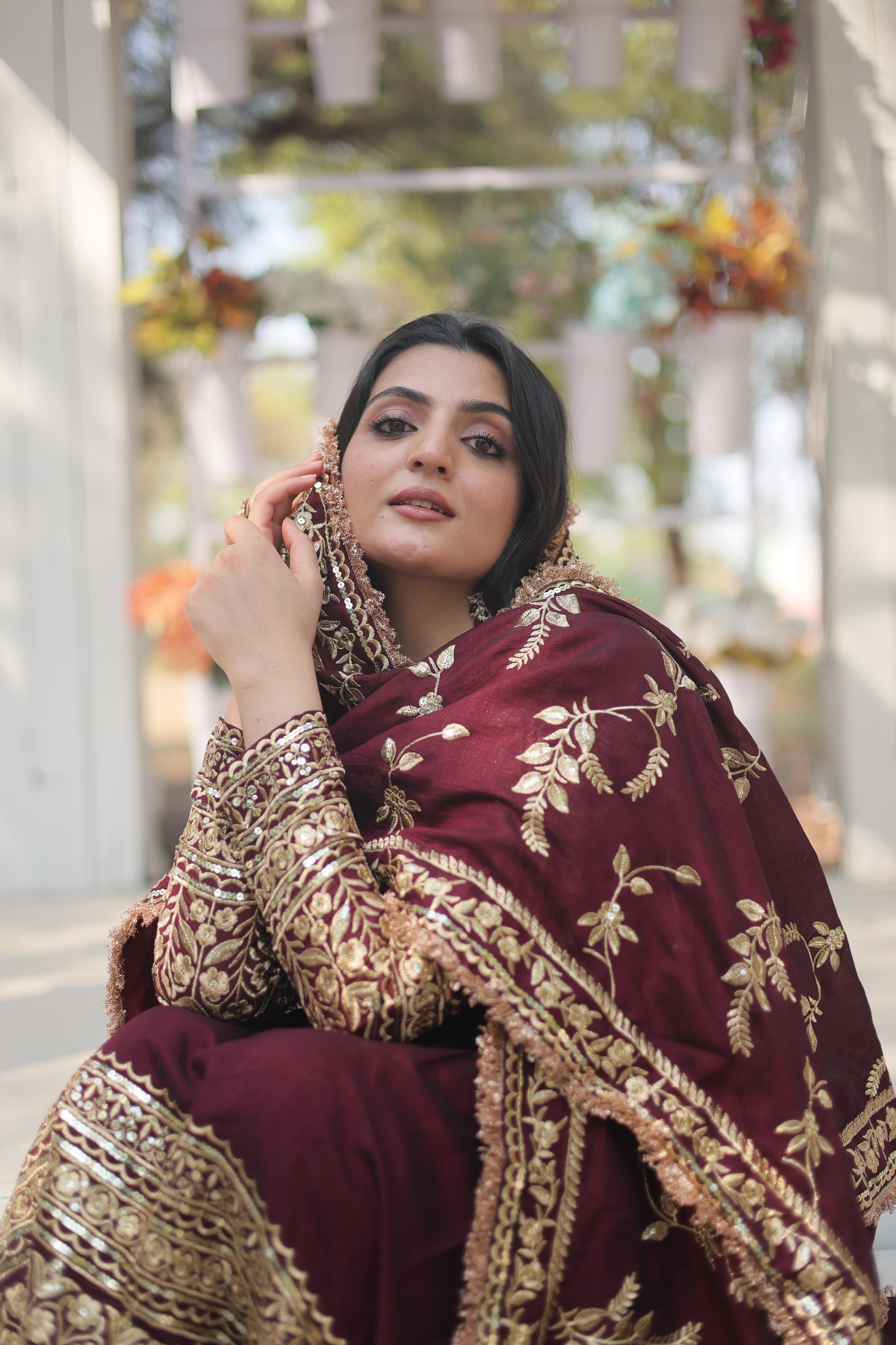 Beautiful Shimmer Gown With Dupatta