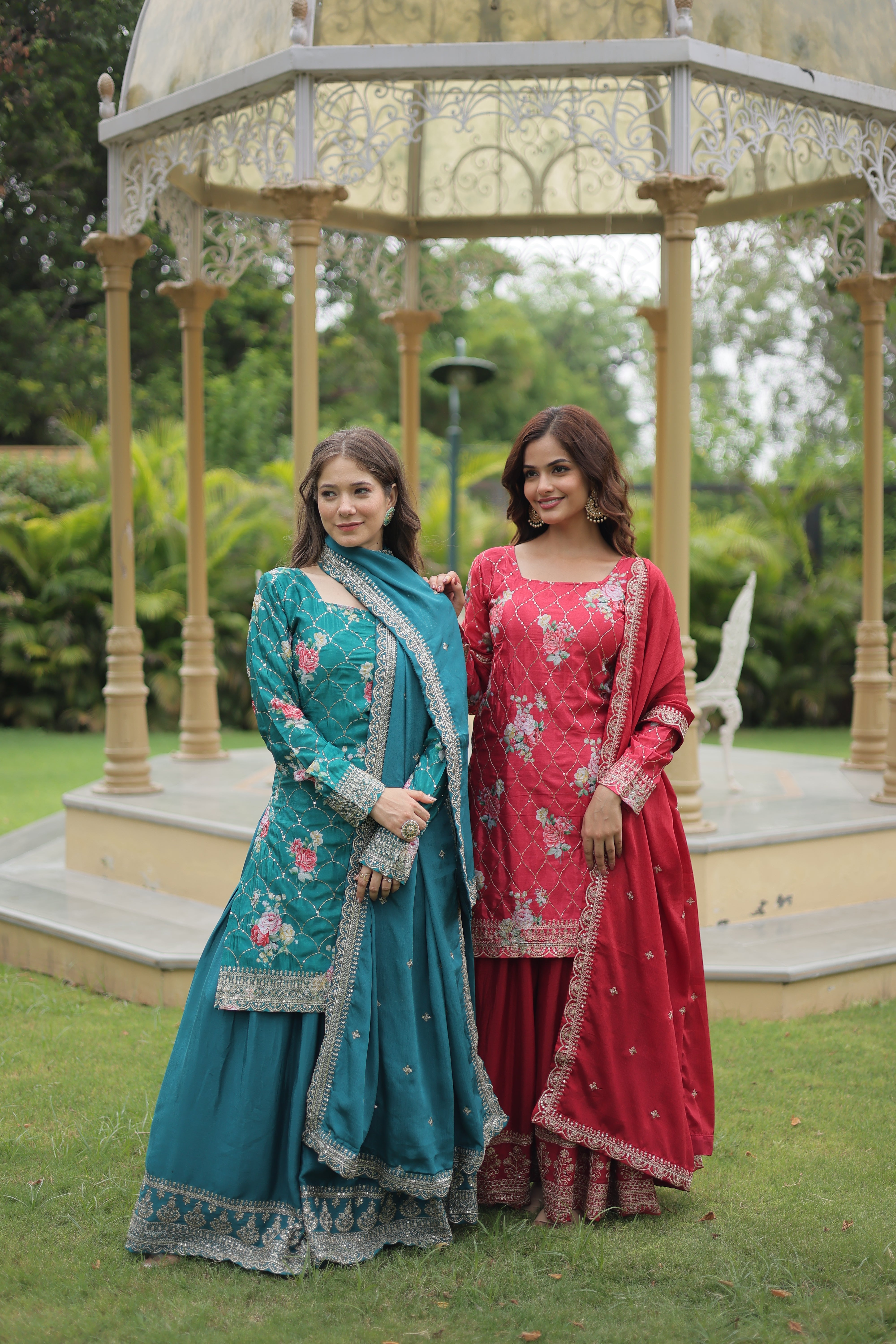 DESIGNER READYMADE KURTI PLAZO DUPATTA SET