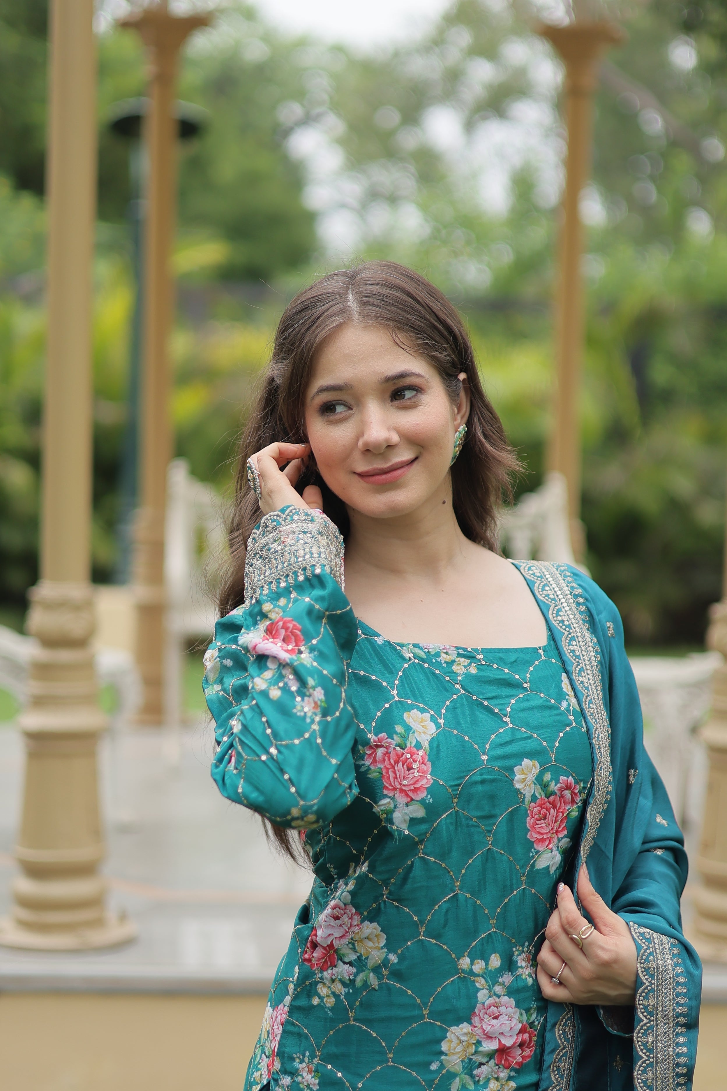 DESIGNER READYMADE KURTI PLAZO DUPATTA SET