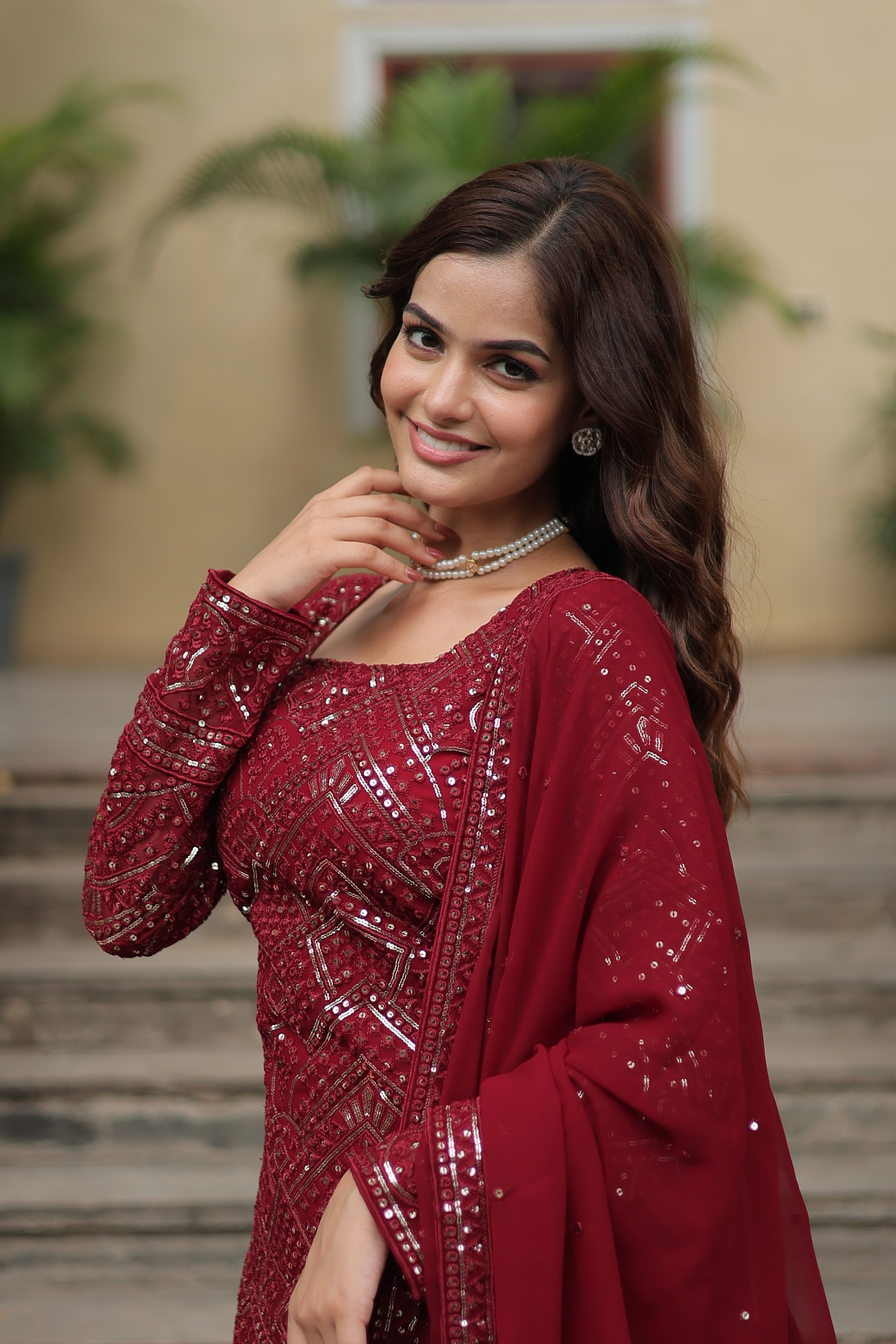 PREMIUM DESIGNER READYMADE TOP SHARARA DUPATTA SET