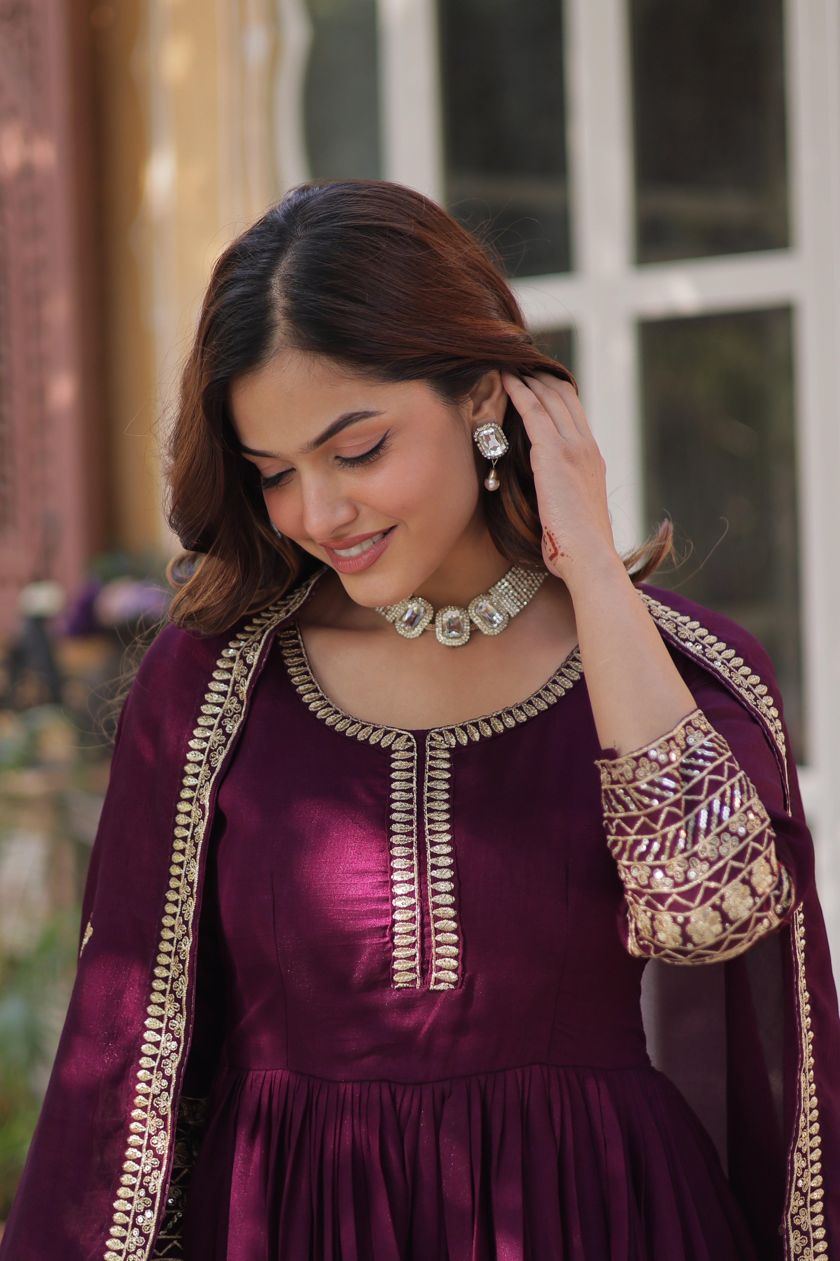 Royal Shimmer Rich Sequin Work Gown