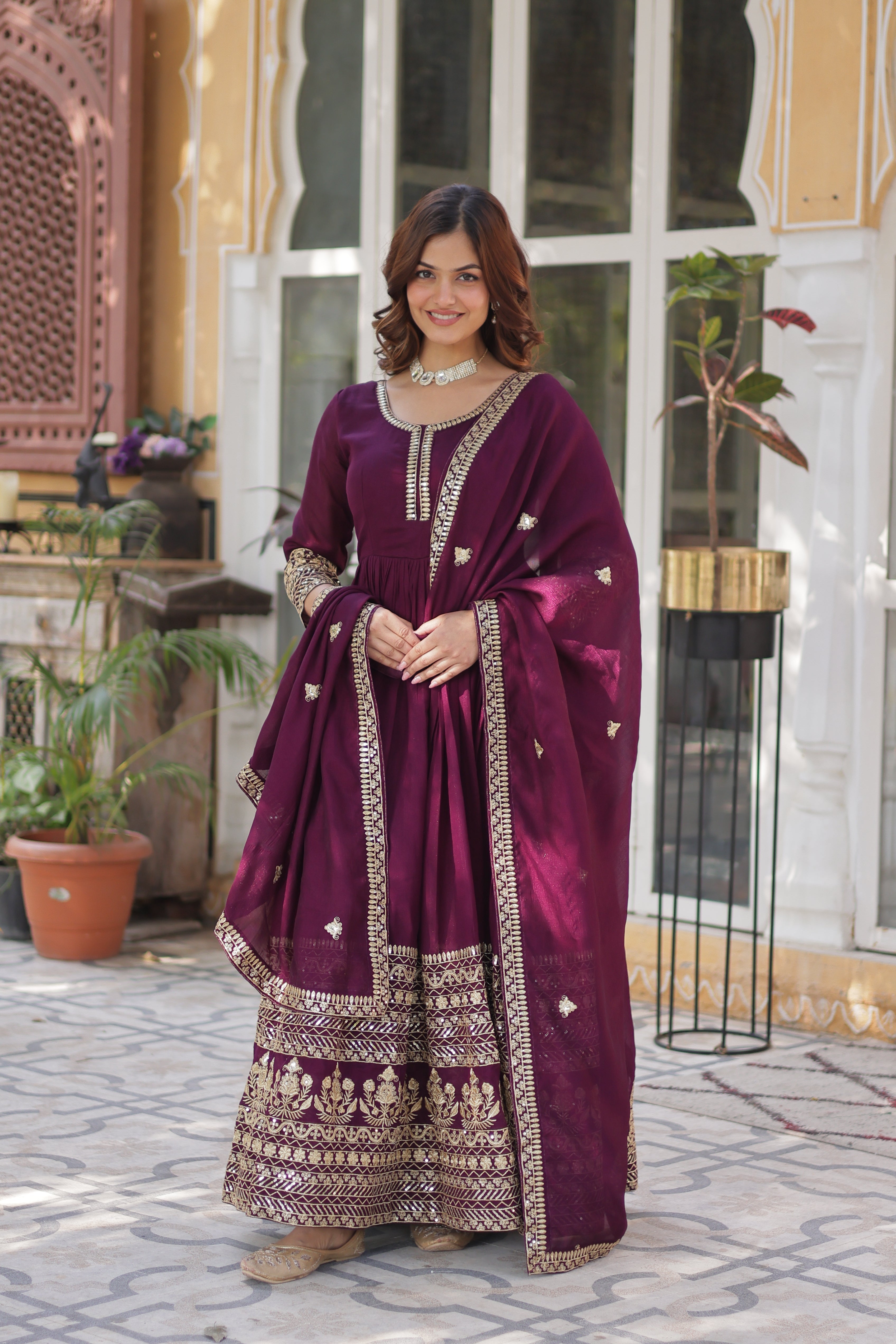 Royal Shimmer Rich Sequin Work Gown