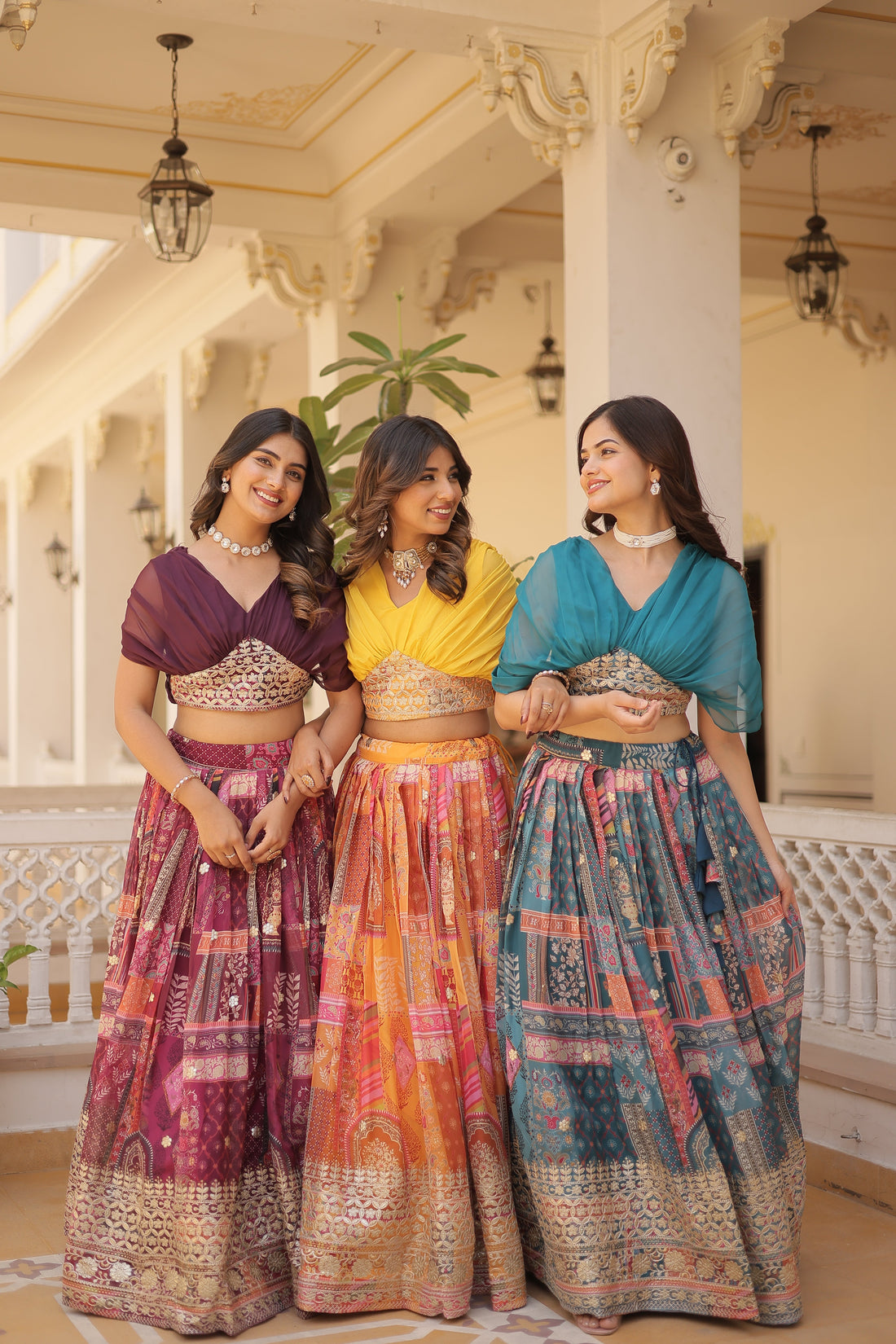 Beautiful Foil Printed Lehenga With Embroidery Work