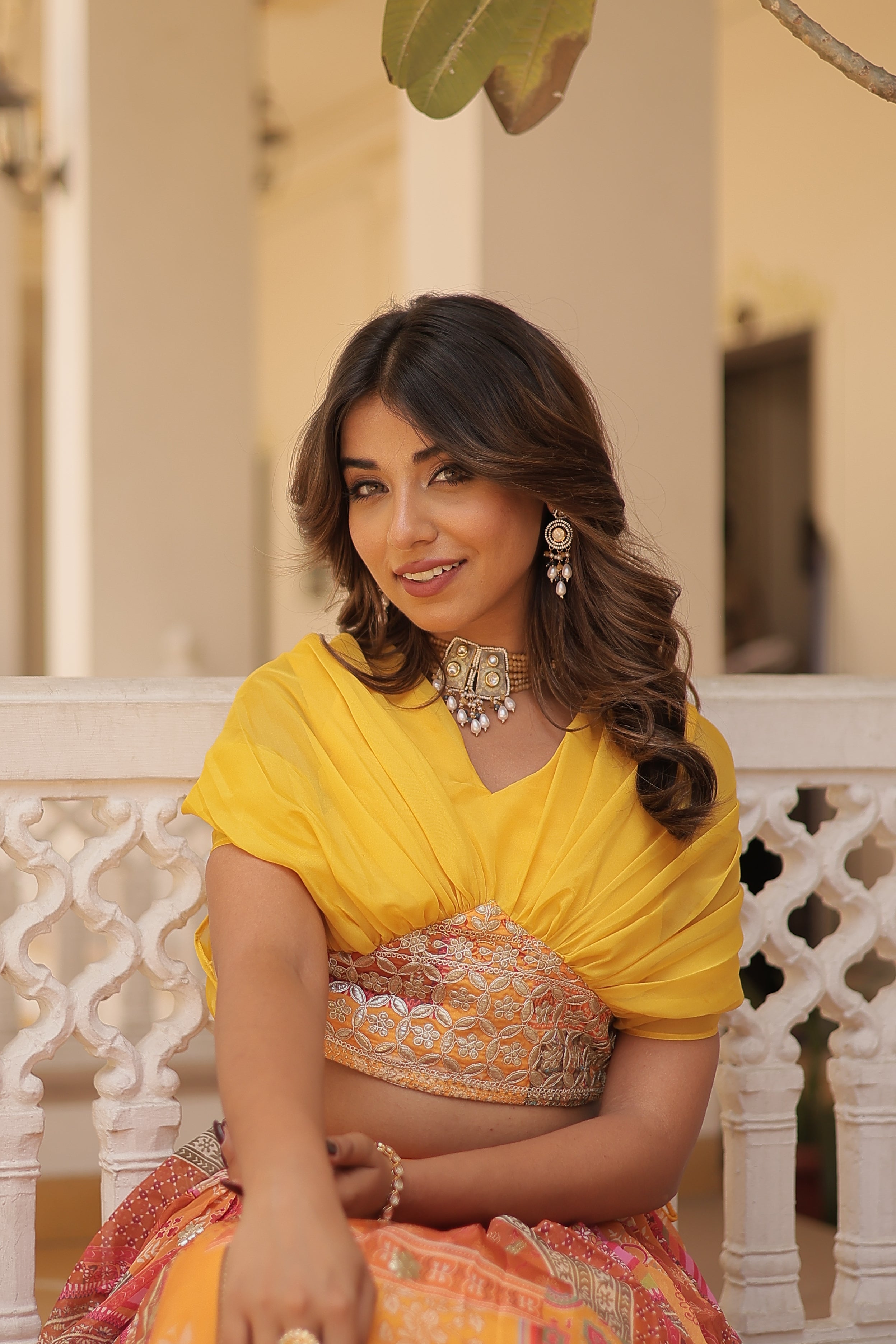 Beautiful Foil Printed Lehenga With Embroidery Work