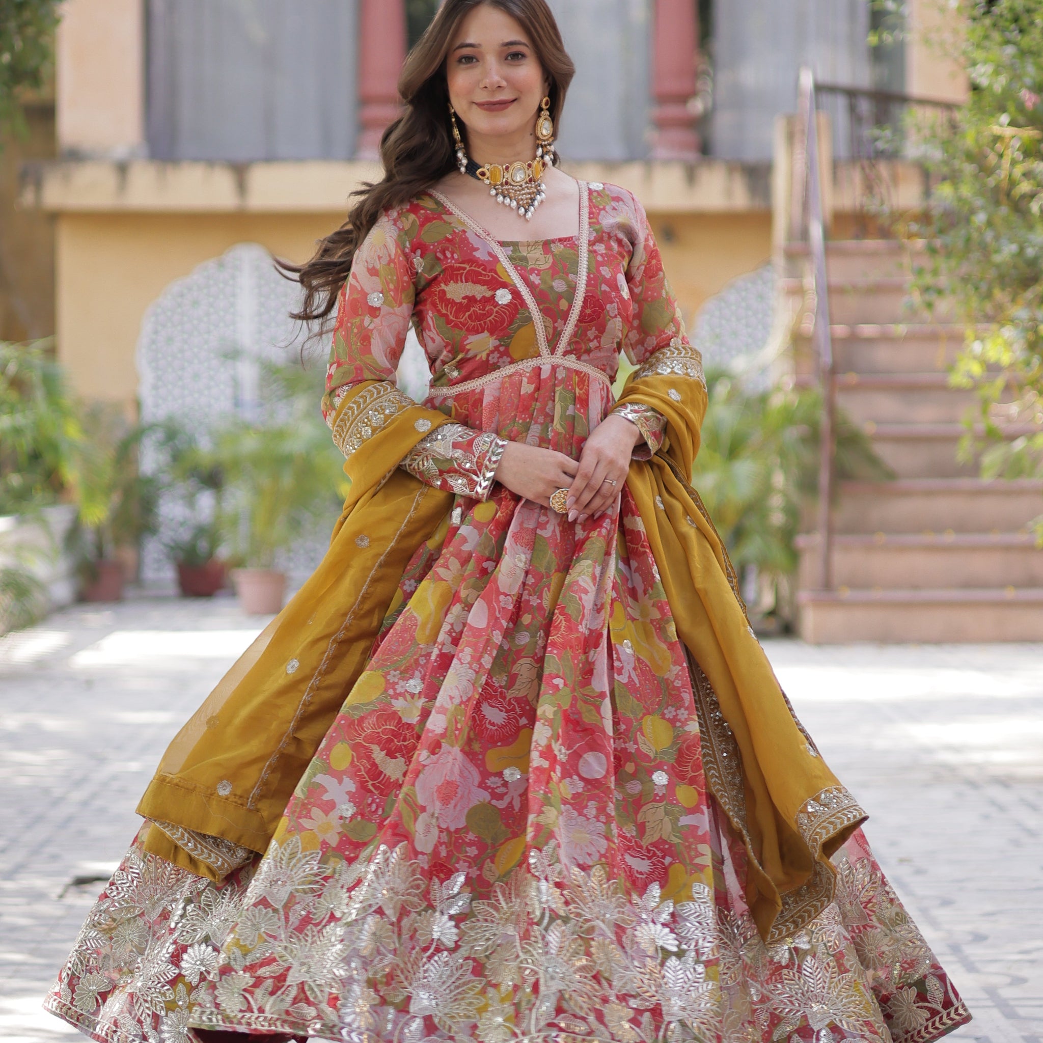 PREMIUM READYMADE ALIA CUT GOWN WITH DUPATTA SET