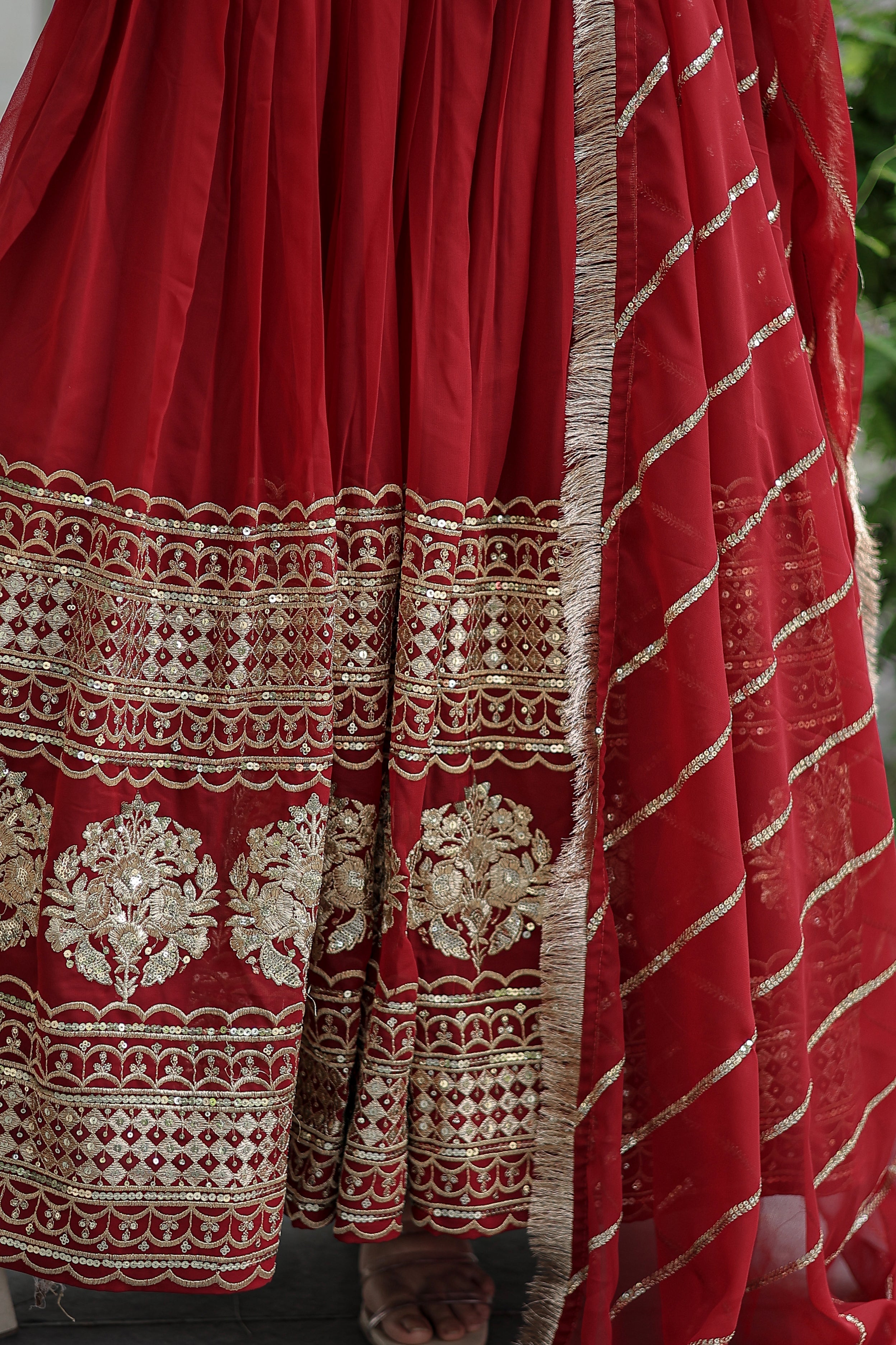 Faux Blooming Gown with Dupatta